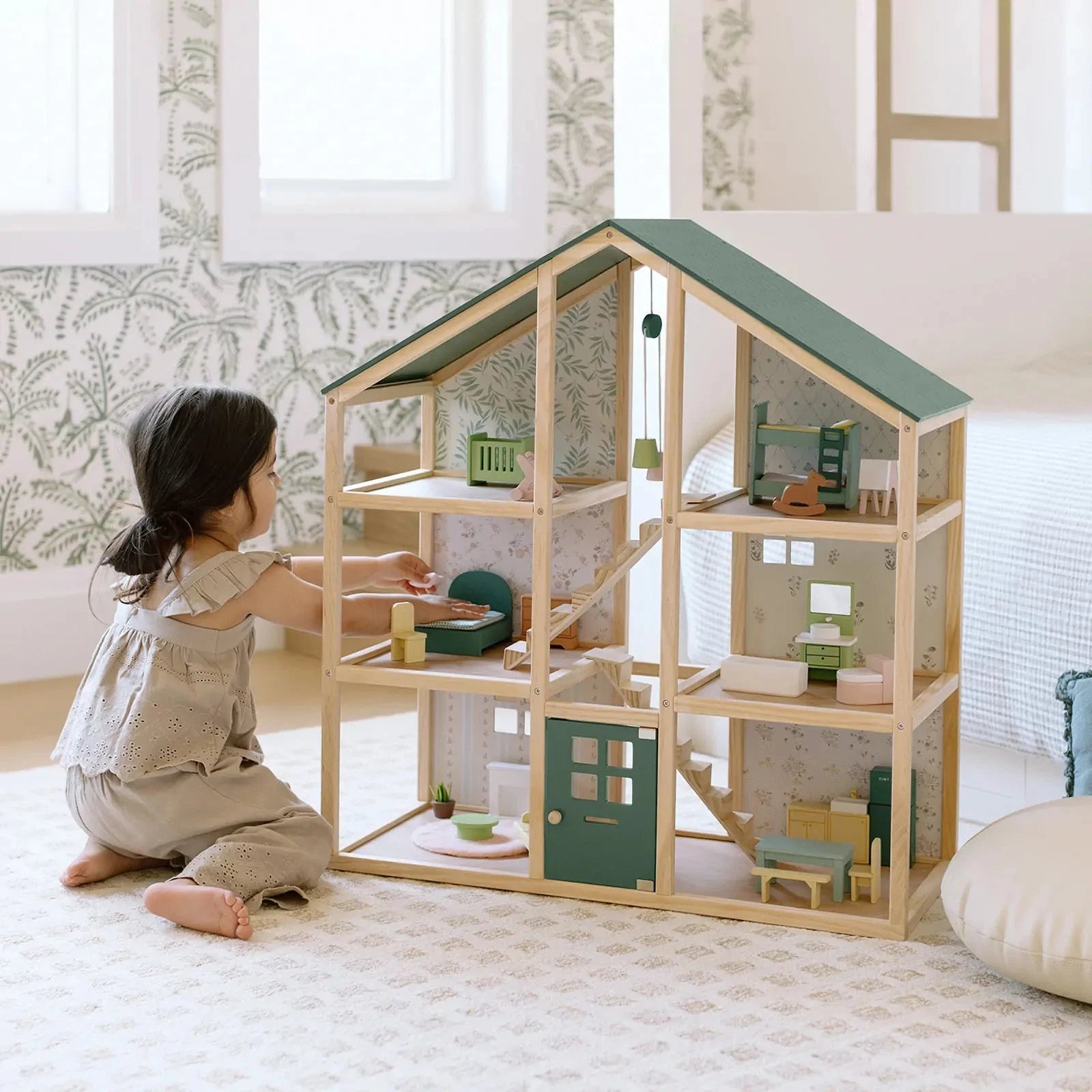 Tiny Land® Sweetwood Evergreen Dollhouse without Dolls Dollhouse 