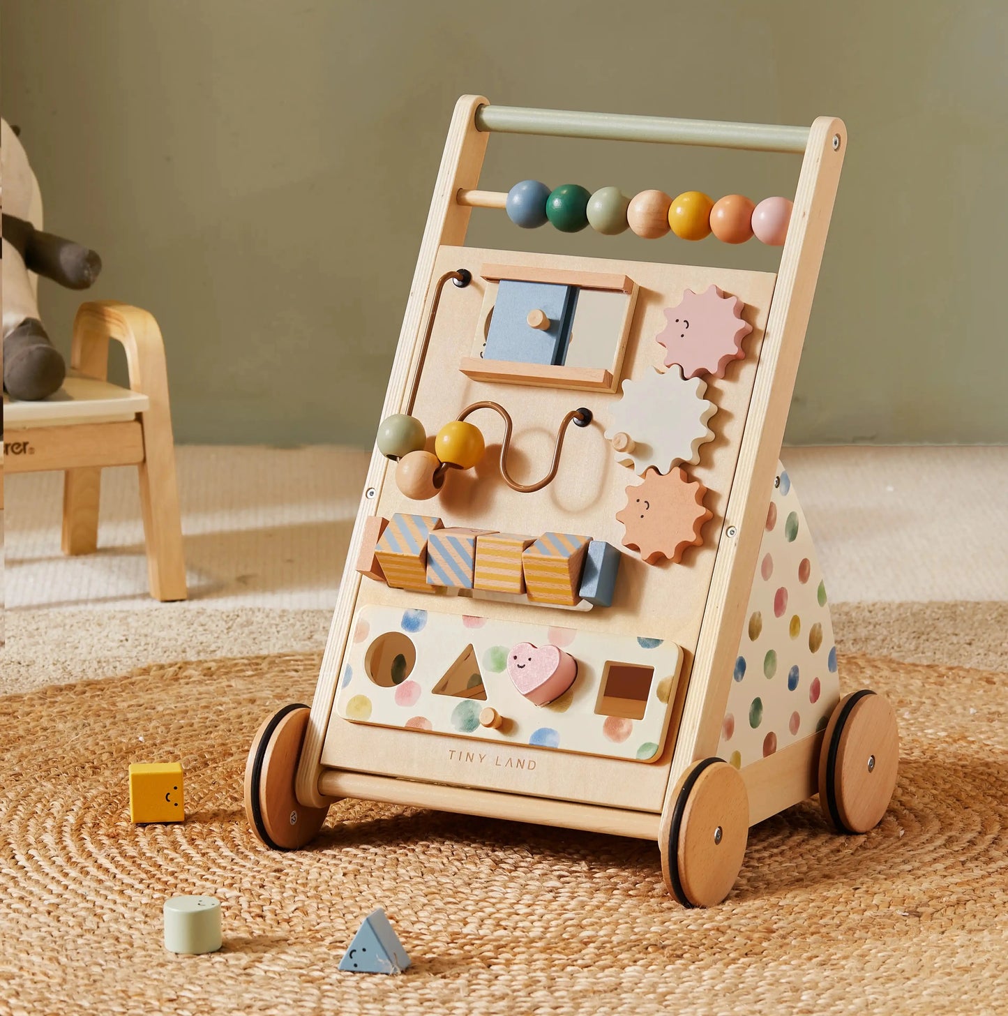 Tiny Land® Versatile Natural Wooden Baby Walker baby walker 