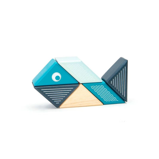 Travel Pals - Whale <br>Magnetic Wooden Blocks <br>6 pieces 