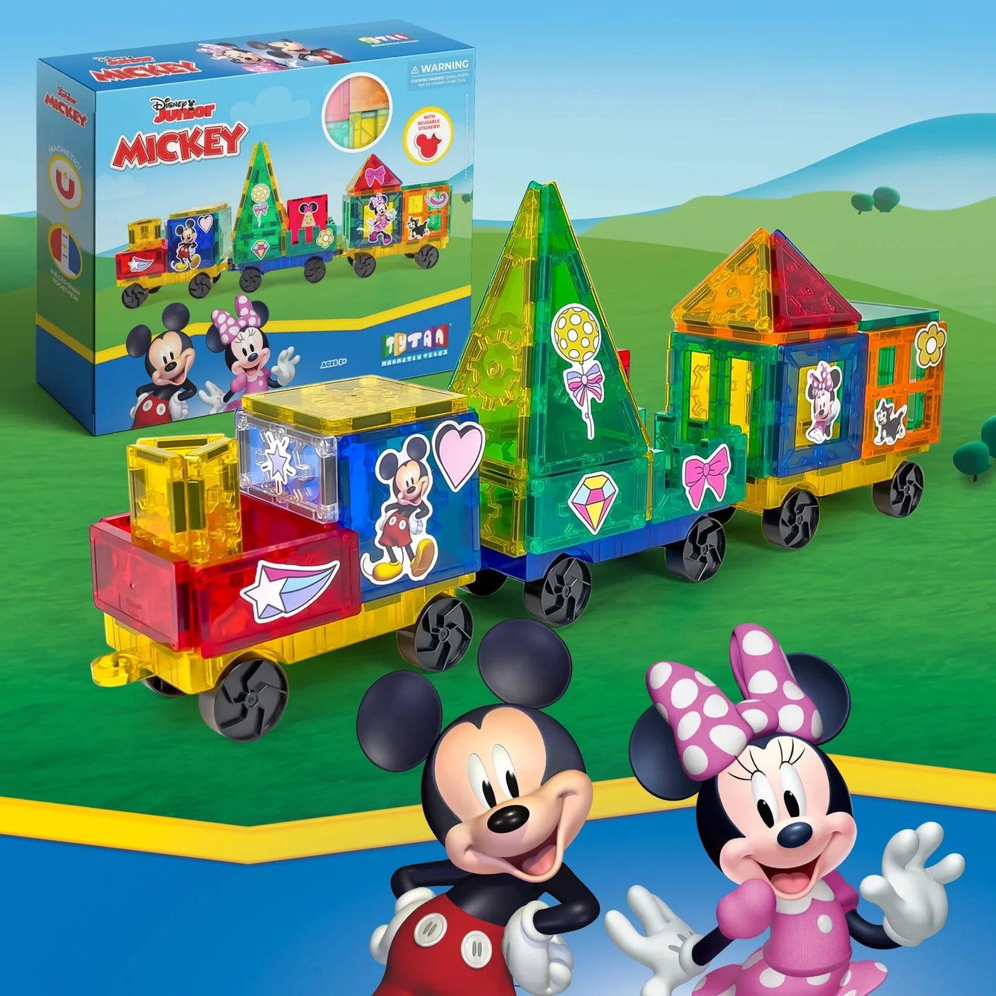 Tytan Disney Junior Mickey Magnetic Tile Train Set Toys 