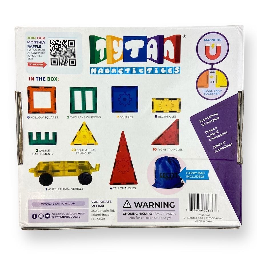 TYTAN Magnetic Tiles 60-Piece Set Toys 