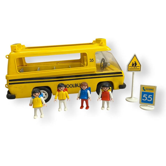 Vintage Playmobil School Bus Toys 