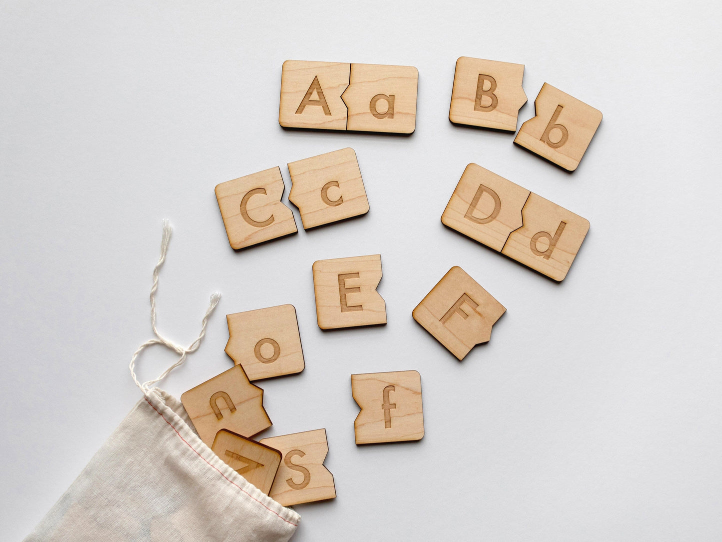 Wooden Alphabet Puzzle • Uppercase & Lowercase Matching Game General Wood Product 