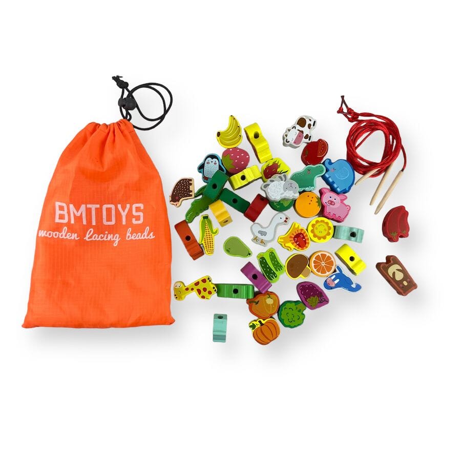 BM Toys - Wooden Lacing Beads
