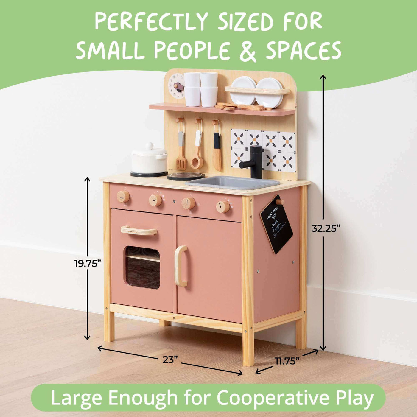Wooden Play Kitchen And Accessories Toys 