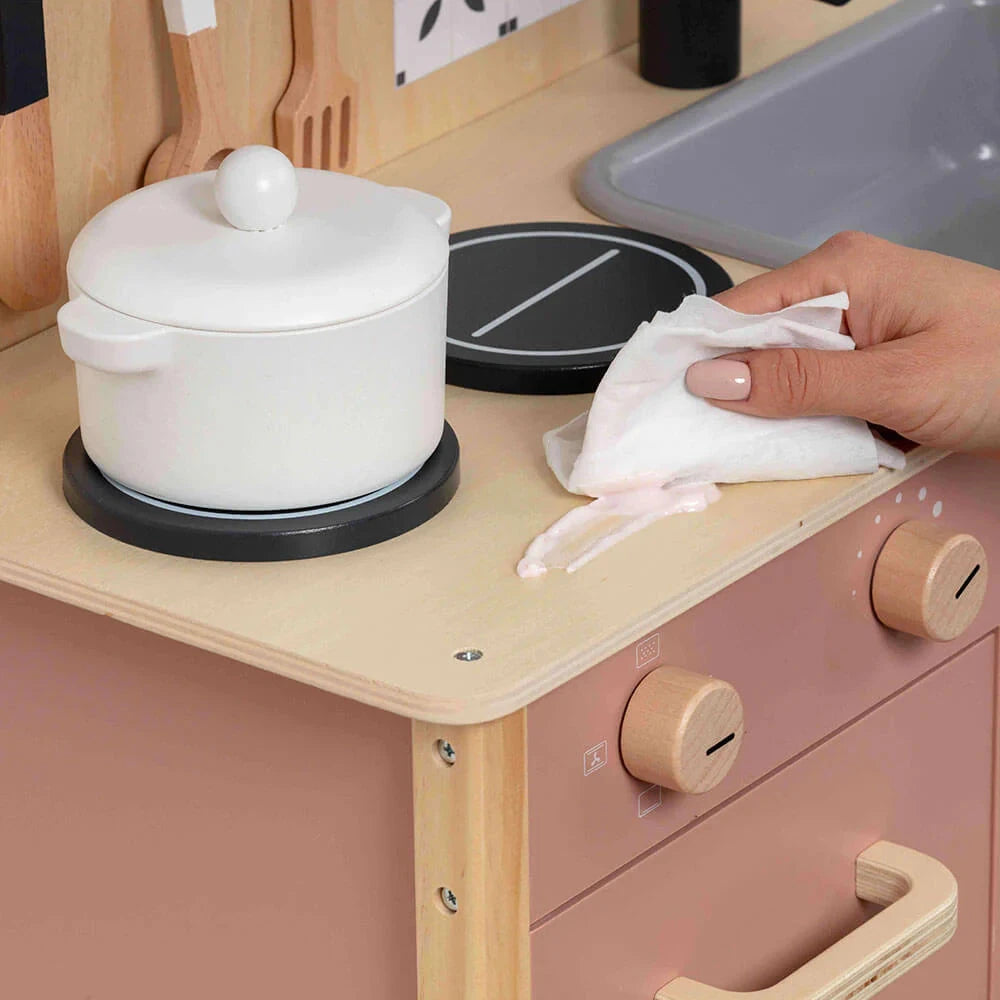 Wooden Play Kitchen And Accessories Toys 