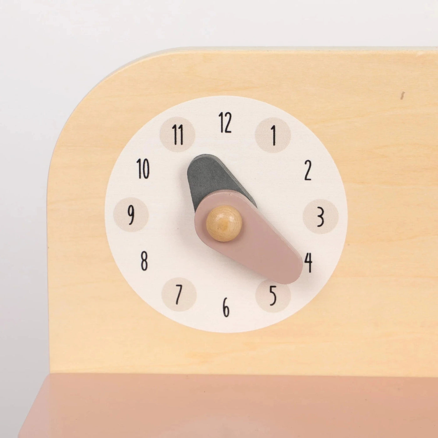 Clock on Wooden Play Kitchen 