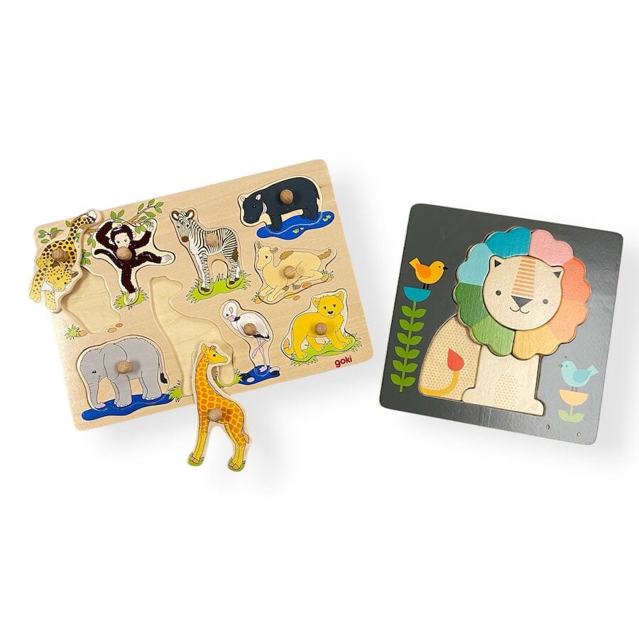 Mixed - Wooden Puzzle Duo with Animals