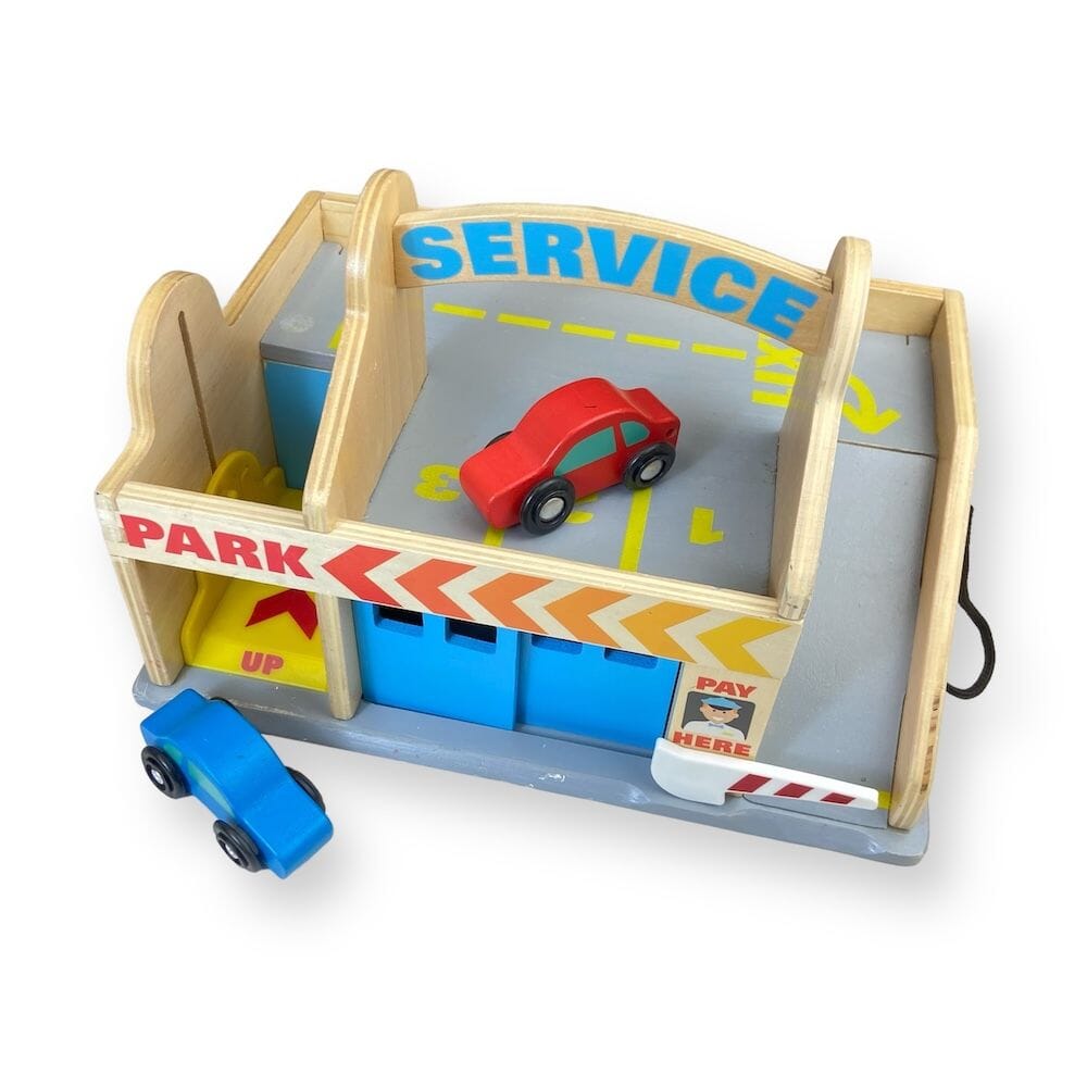 Wooden Service Station & Parking Garage Toys 