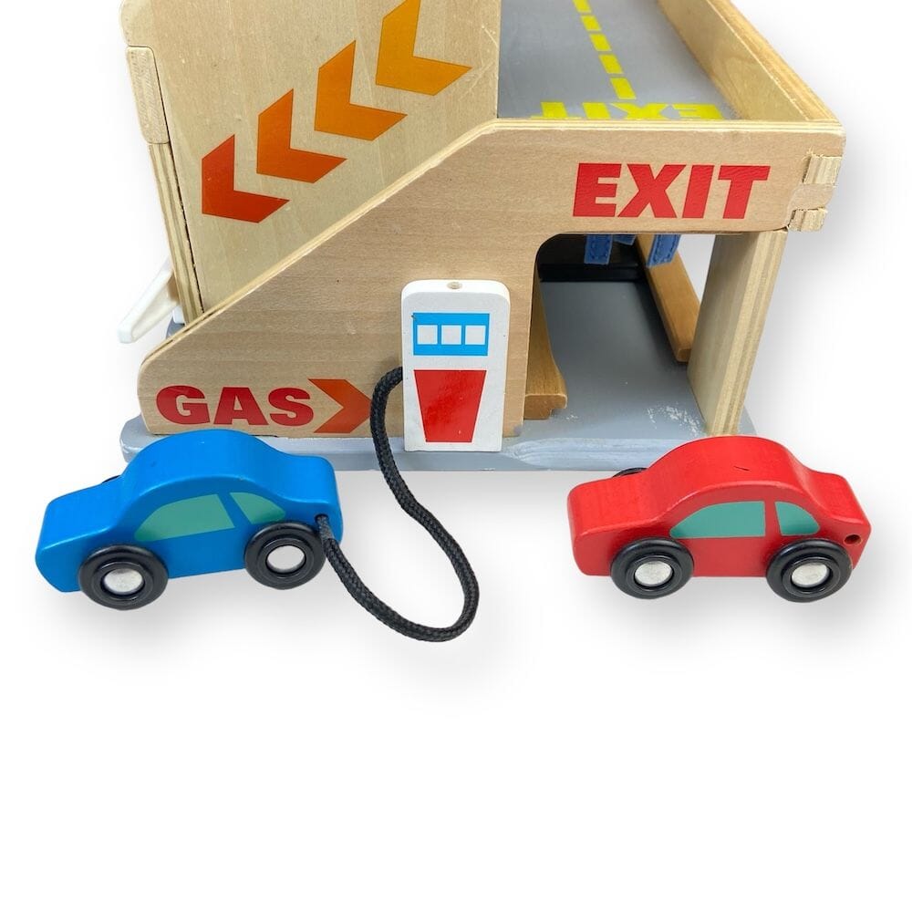 Wooden Service Station & Parking Garage Toys 