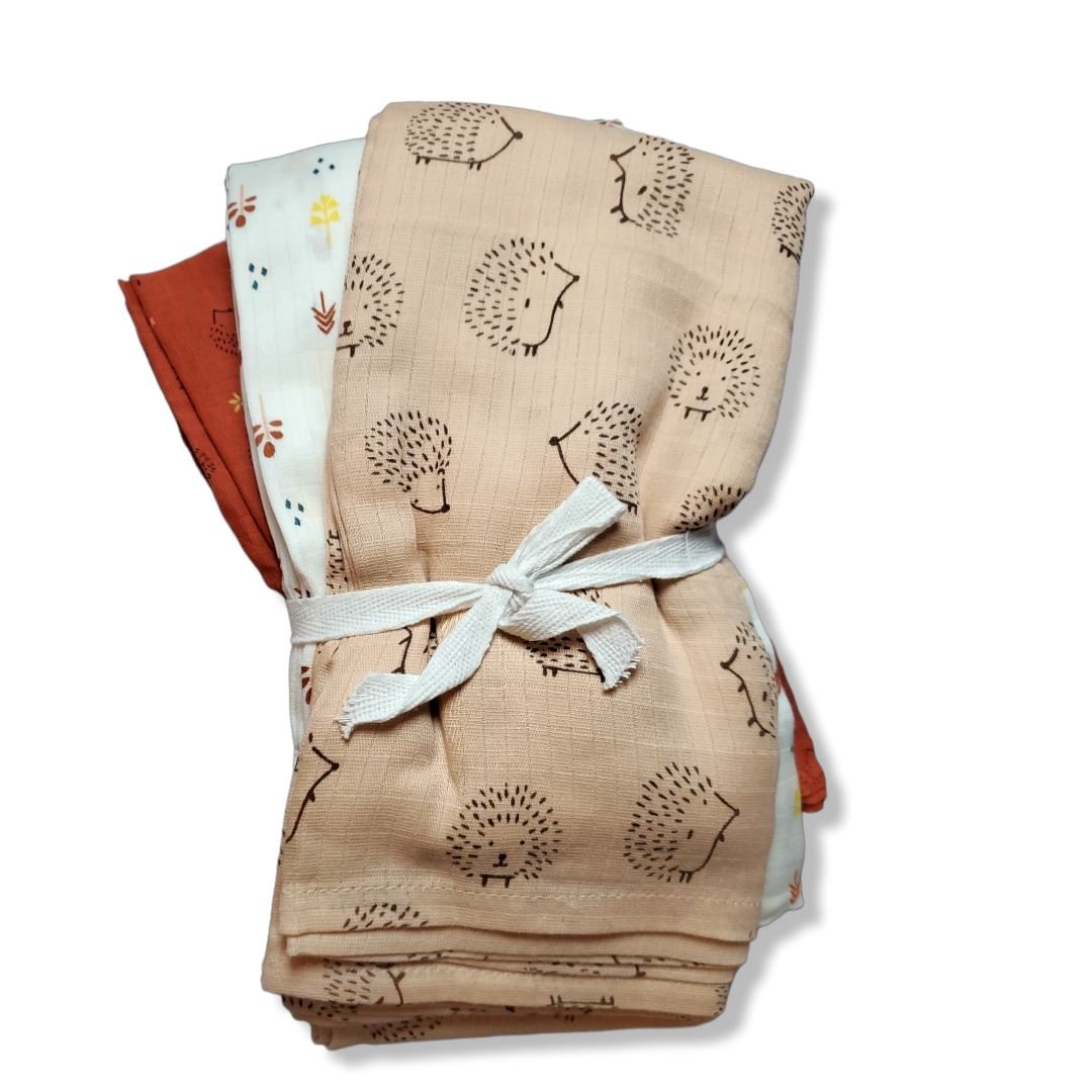 TOYCYCLE - 3 - pk of Swaddles Hedgehog Pattern