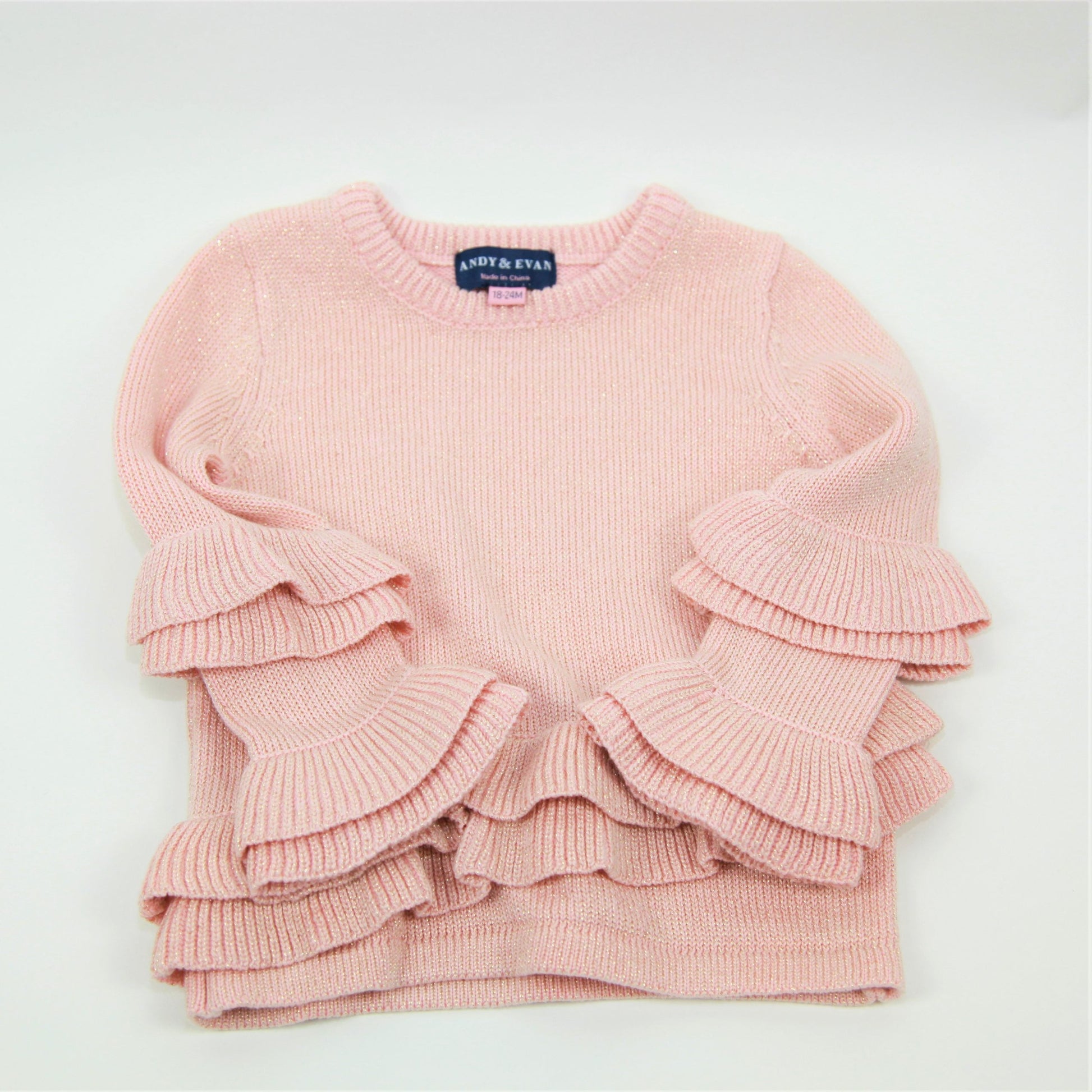 Andy & Evan Pink Shimmer sweater 18-24M 