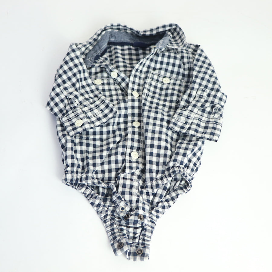 Baby Gap Checkered Onesie Size 3-6M 