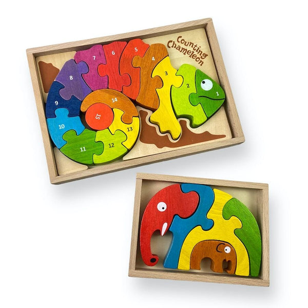 Beginagain Wooden Alphabites Food Puzzle and Playset