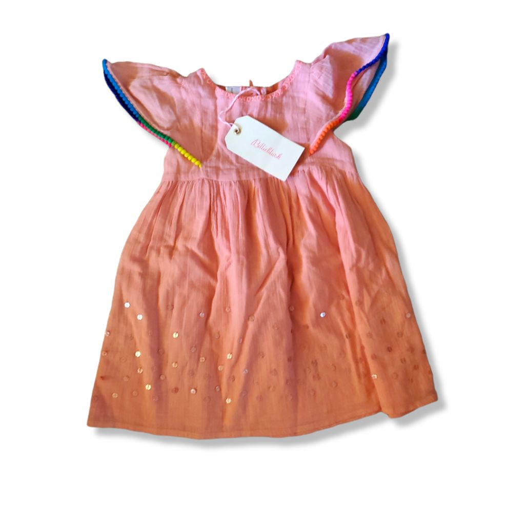 TOYCYCLE - Billieblush Bubblegum Dress with Pom Poms Size 18M