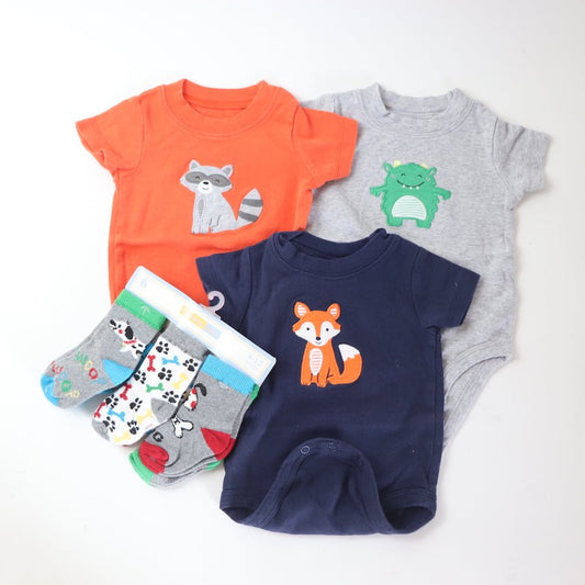 TOYCYCLE - Carter's Bodysuit Set with Vitamins Baby Sock Set 6M