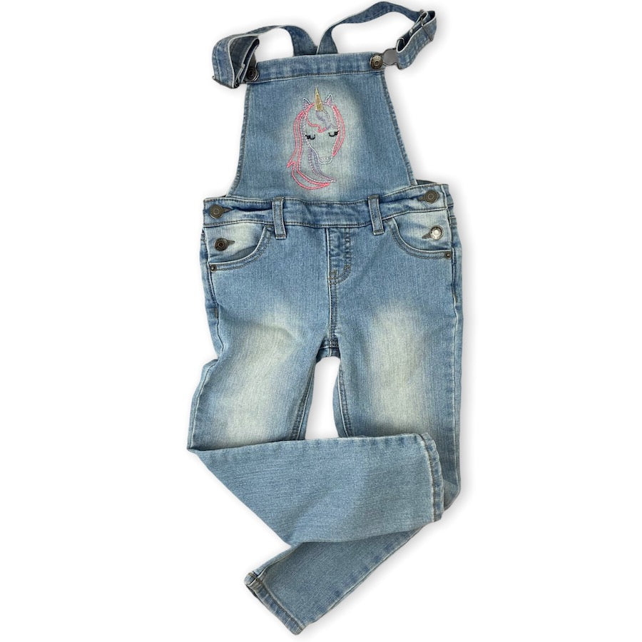 Cat & Jack Unicorn Overalls XS 4-5 
