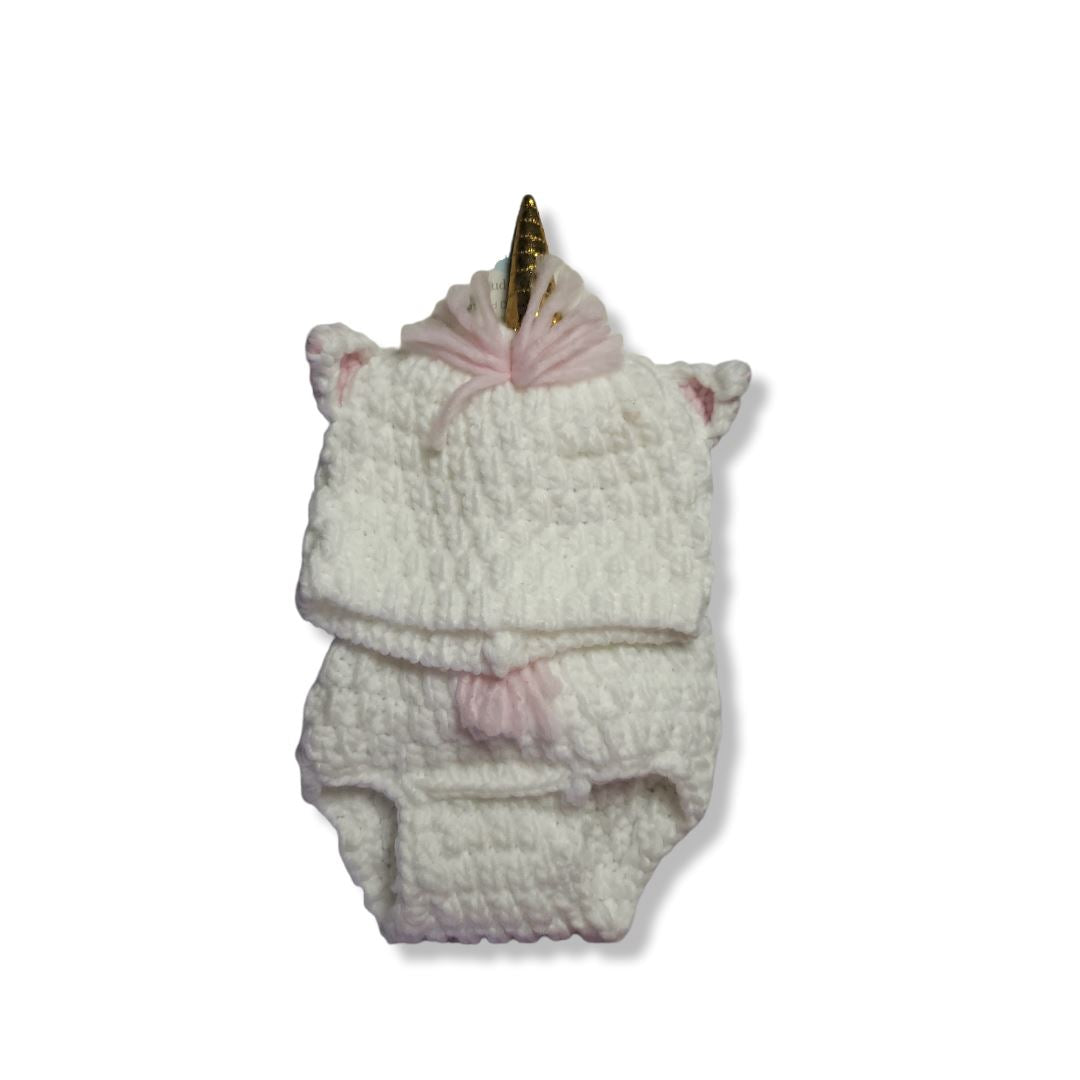 Cloud Island Unicorn Diaper Cover and Hat Size 0+ 
