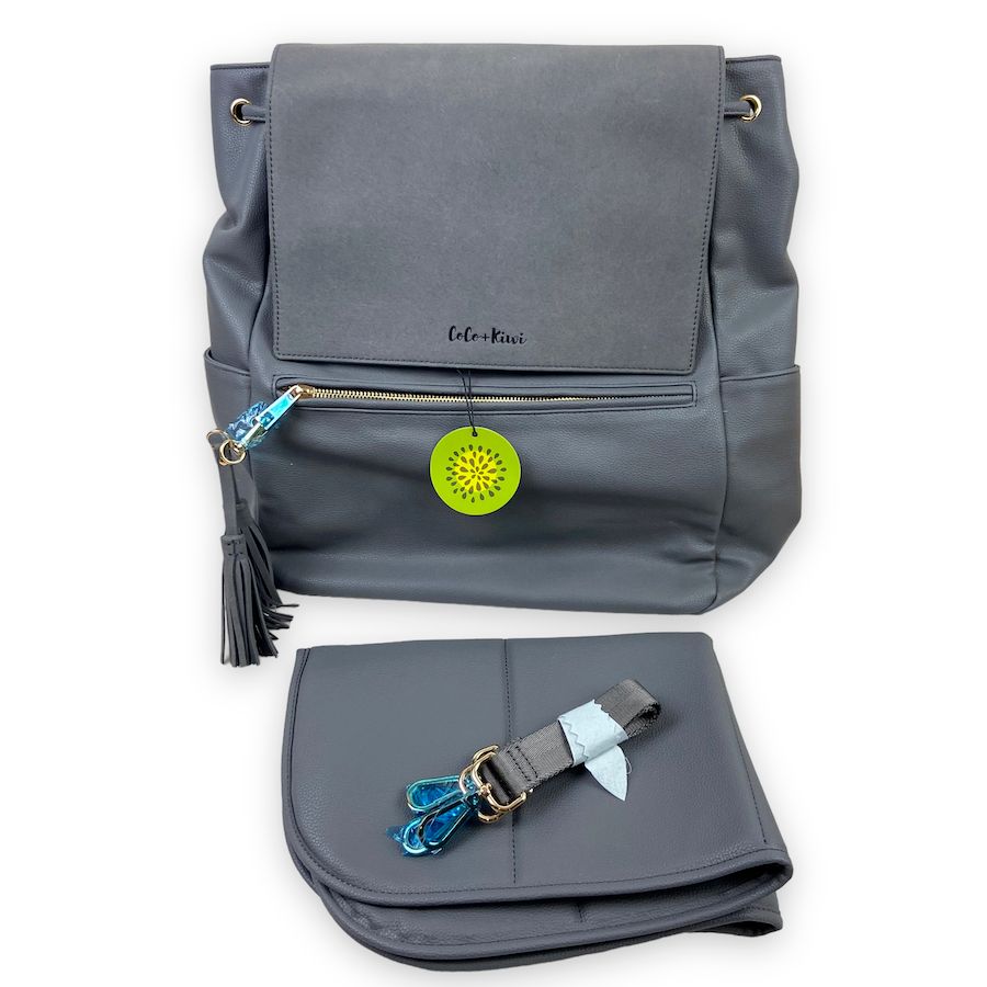 COCO + Kiwi Backpack Diaper Bag - Gray 