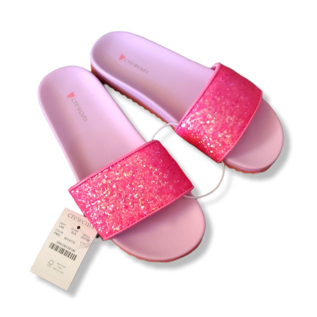 TOYCYCLE - Crewcuts Pink Sparkle Slides Size K4