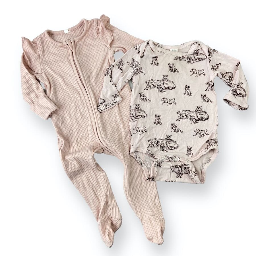Mixed Brands - Dusty Rose Infant One - Piece Bundle 3 - 6M