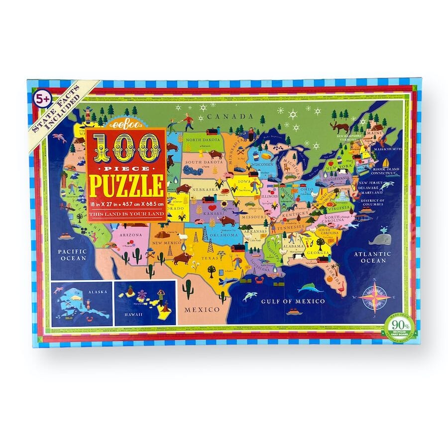 Eeboo This Land is Your Land 100-piece Puzzle Toys & Games 