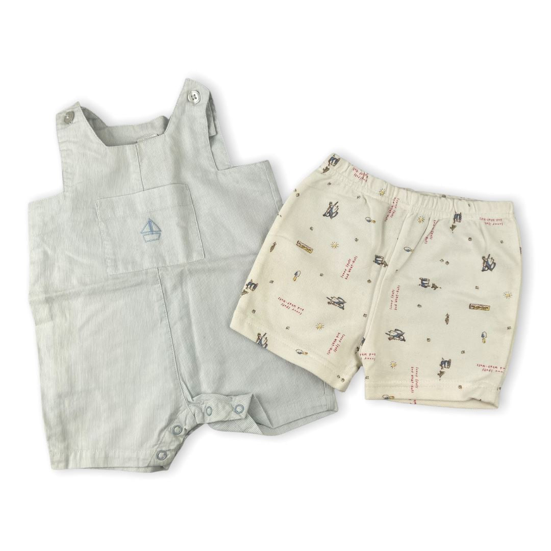 Grow with Me Romper & Shorts Size 3-6M 