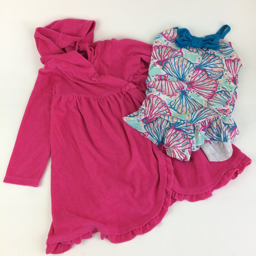Gymboree Sweet Shells Swimsuit and Coverup Size 4 