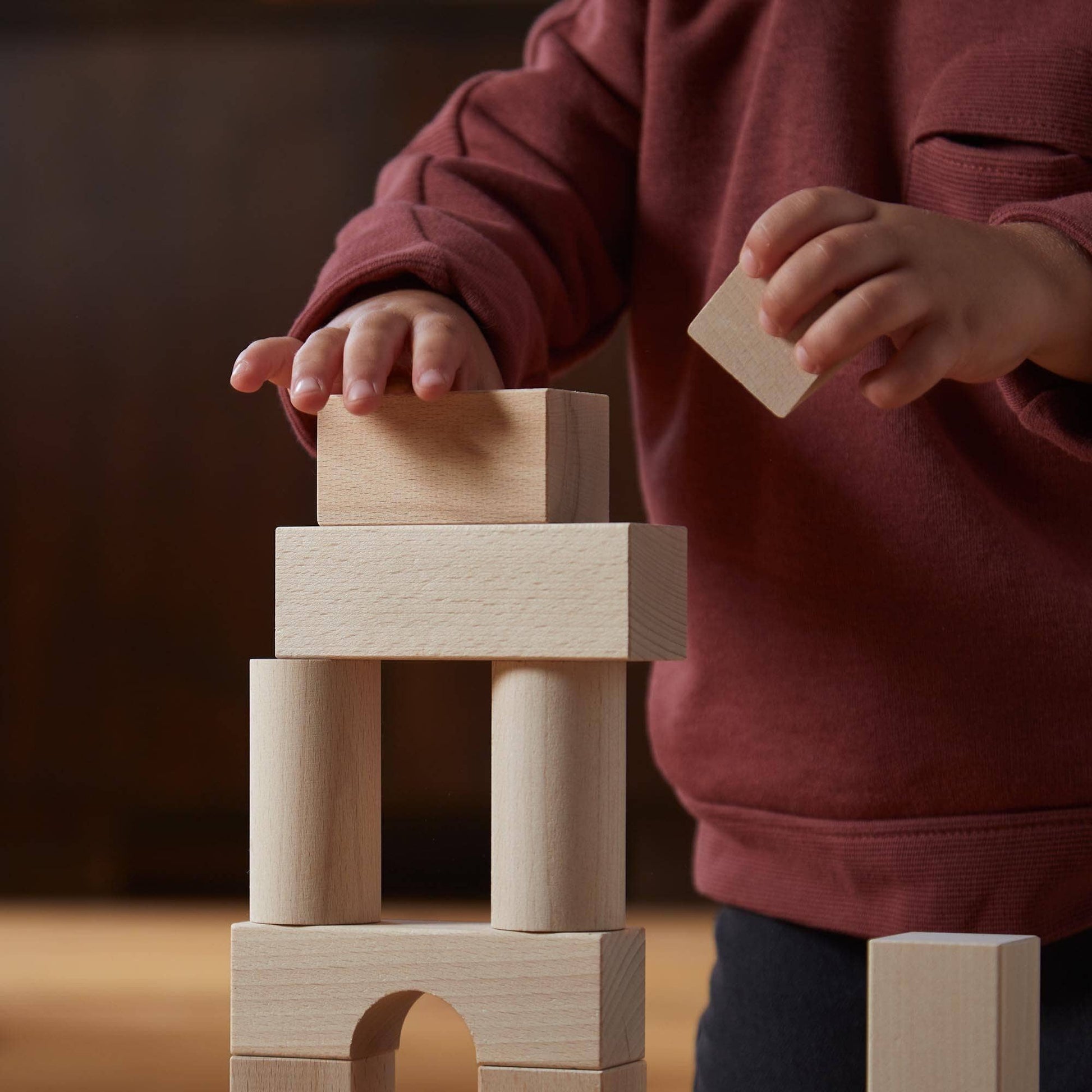 HABA Basic Building Blocks 102-Pc Wooden Starter Set Architectural Blocks 