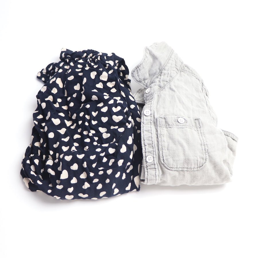 TOYCYCLE - Heart - Print Romper and Button - Up Size 3