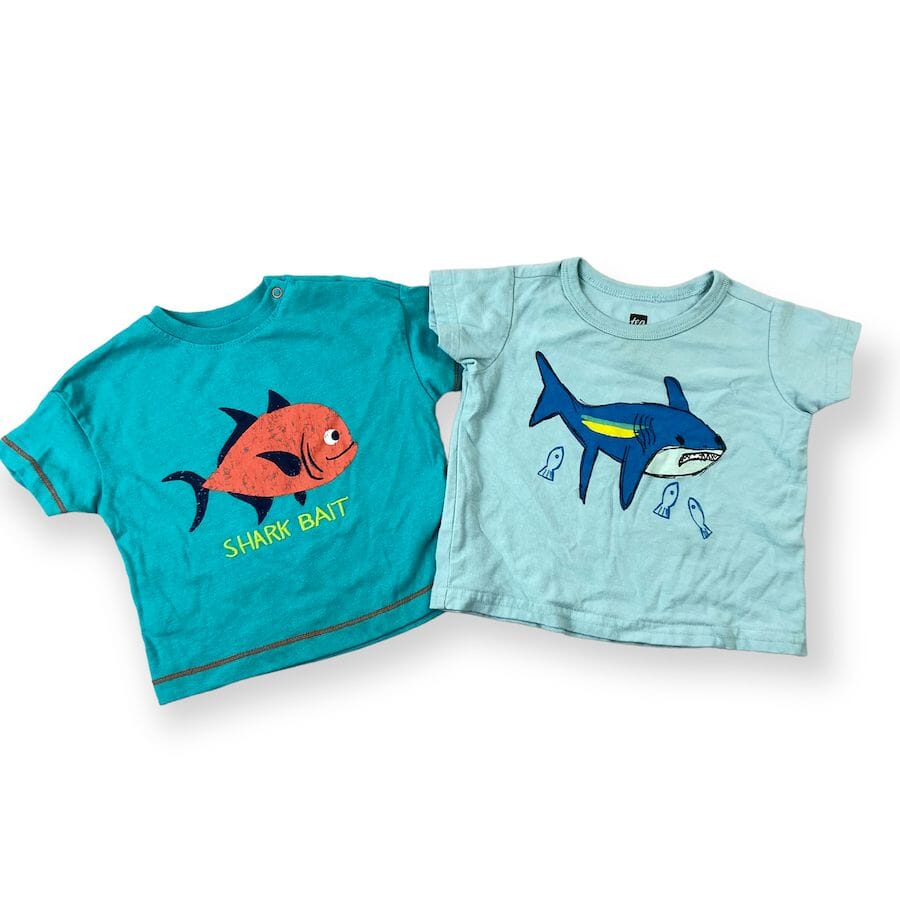 Tea Collection - Infant Shark Bait Tee Bundle 2 - 6M