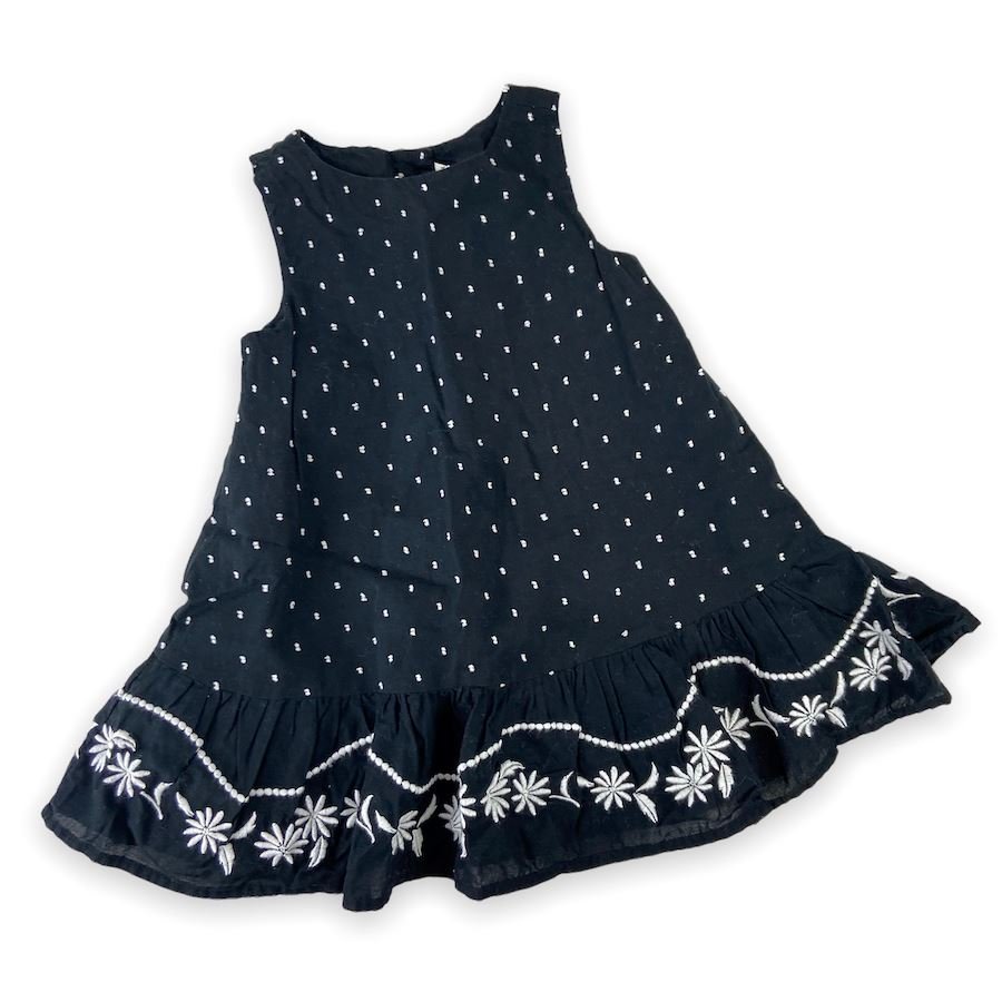 TOYCYCLE - Janie and Jack Black Polka Dot Dress 2T