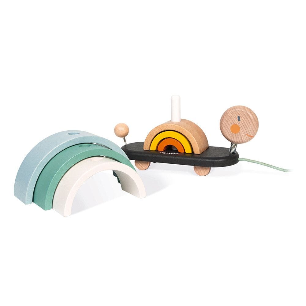 Janod - Janod Sweet Cocoon Rainbow Turtle Pull - Along