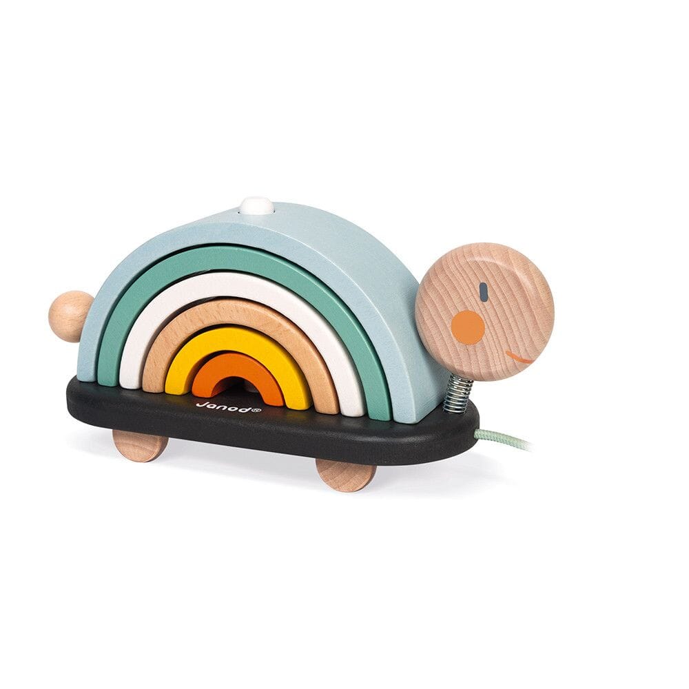 Janod - Janod Sweet Cocoon Rainbow Turtle Pull - Along