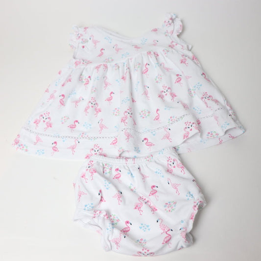 TOYCYCLE - Kissy Kissy Flowering Flamingos Dress 3 - 6M