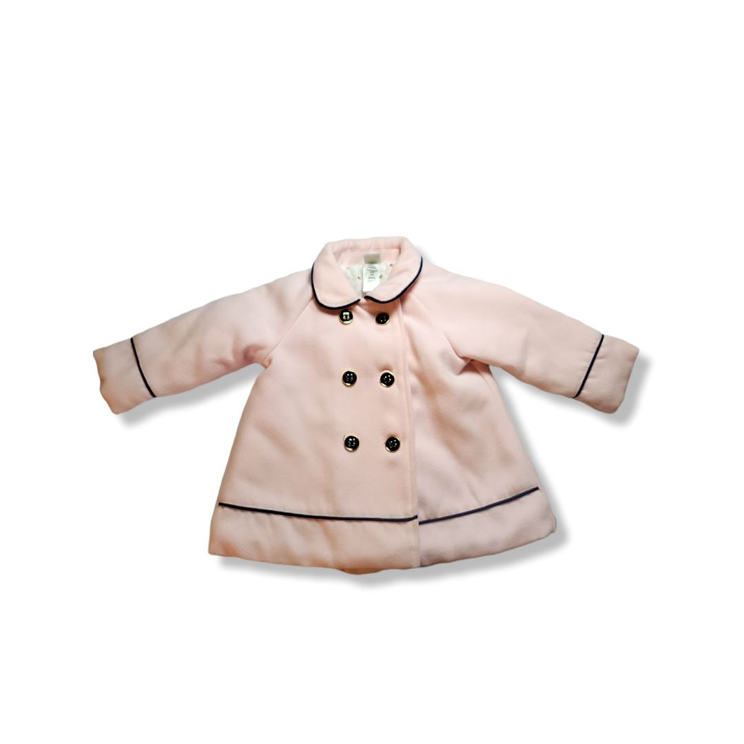 Little Me Pink and Navy Pea Coat Size 12M 