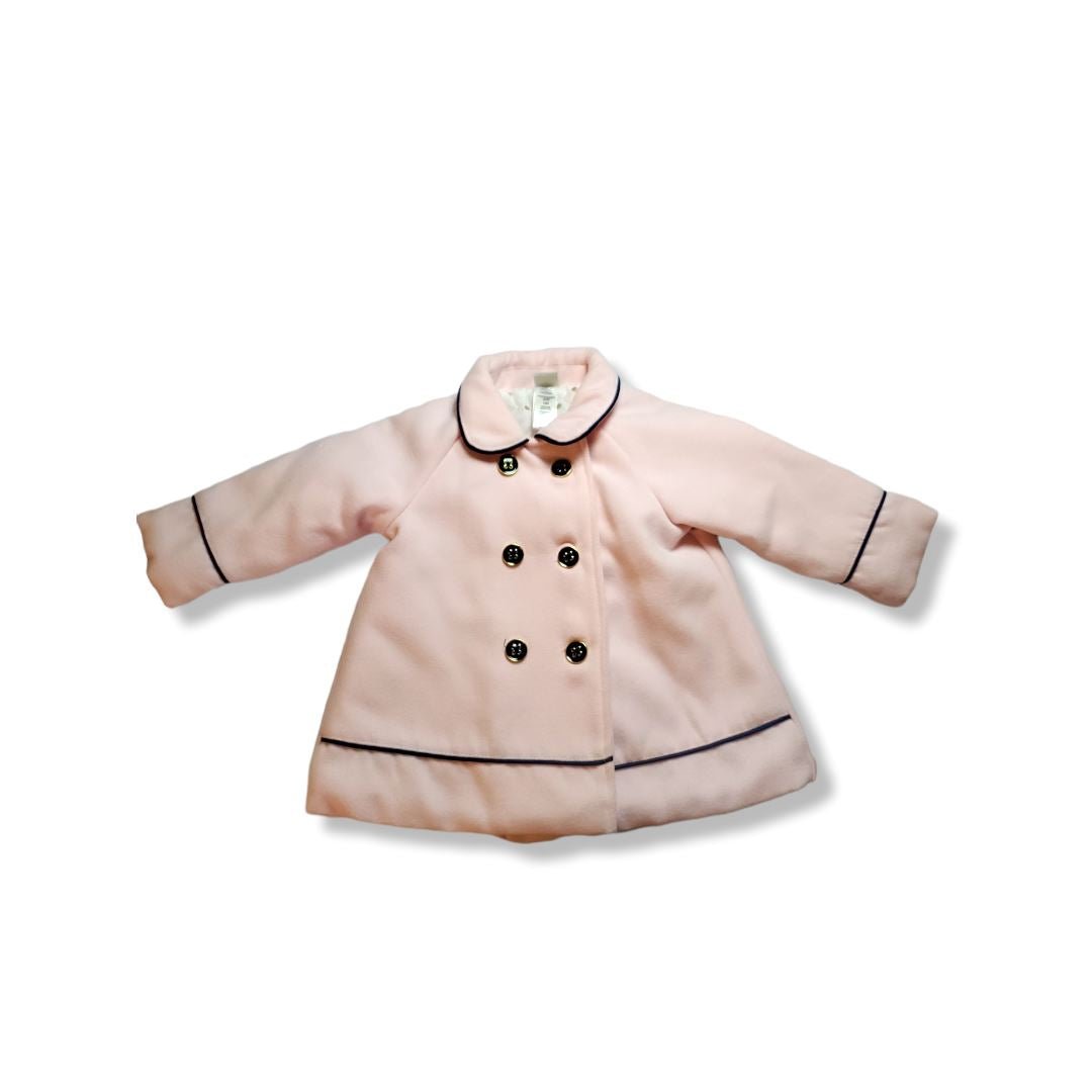 TOYCYCLE - Little Me Pink and Navy Pea Coat Size 12M