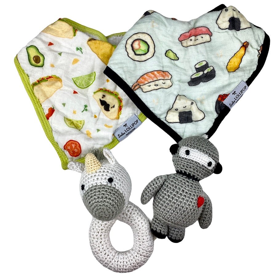 TOYCYCLE - Loulou Lollipop Bib & Rattle Set