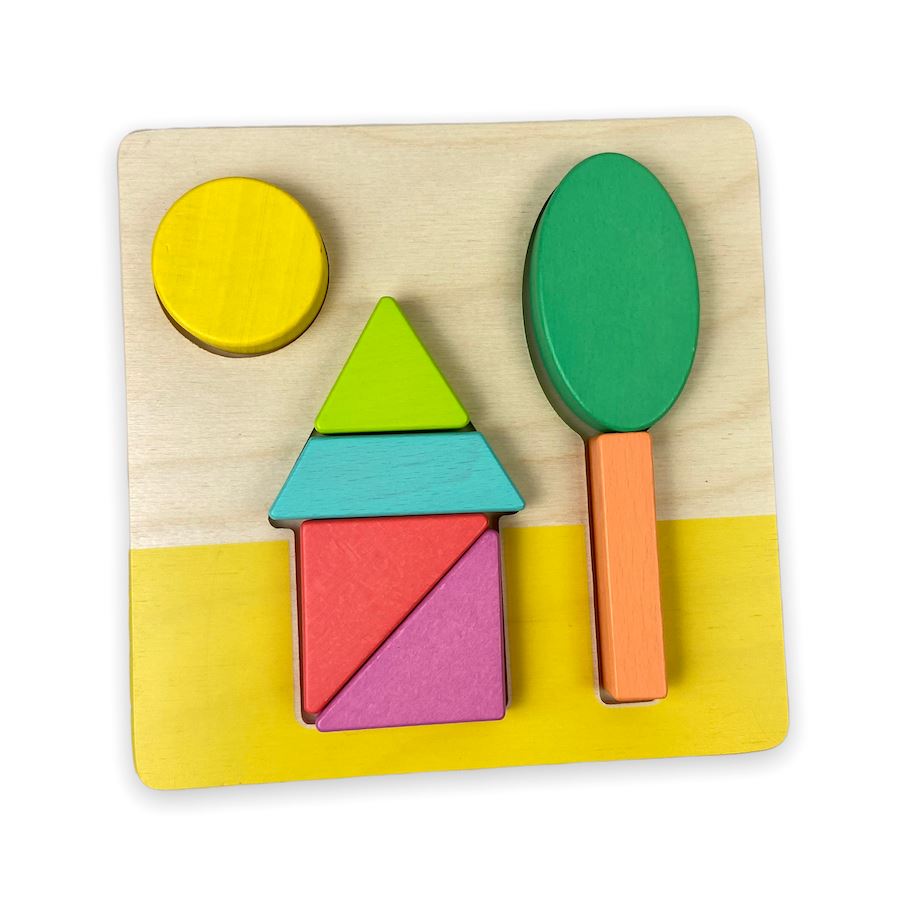 Lovevery Double-Sided Sunny Day Shapes Puzzle 