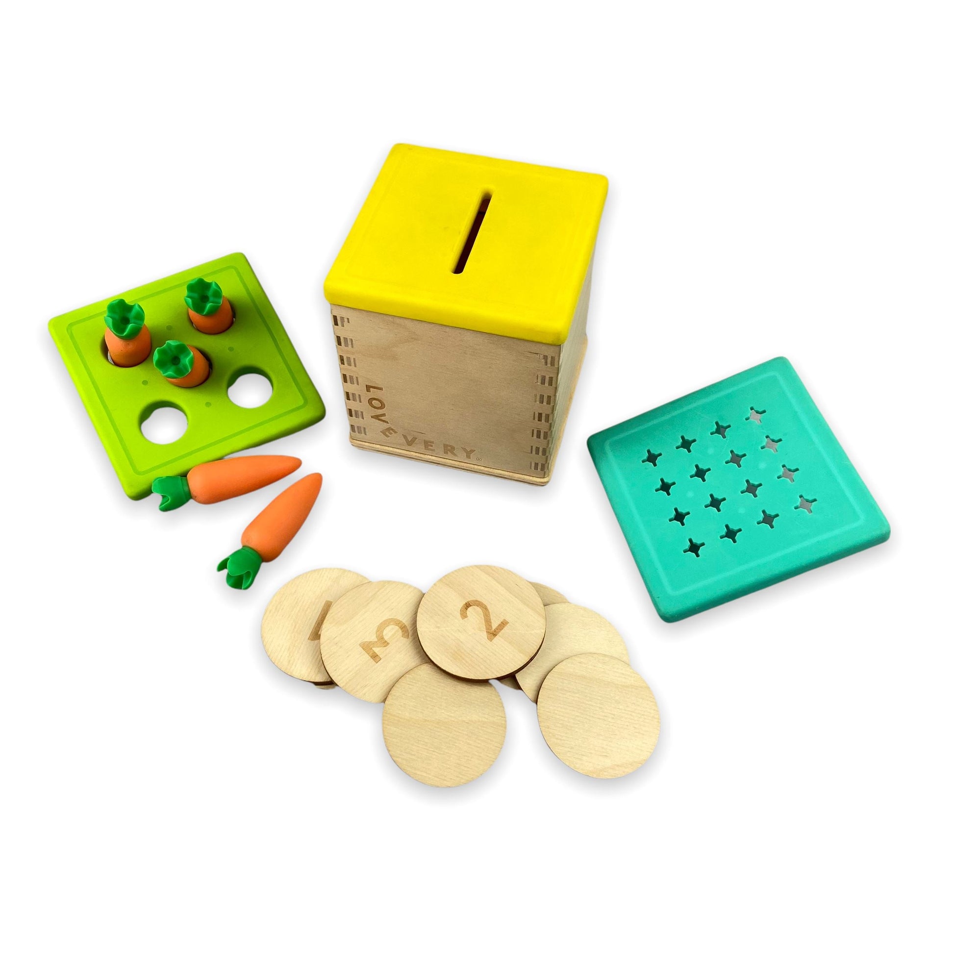 Lovevery Wooden Coin Bank Set 