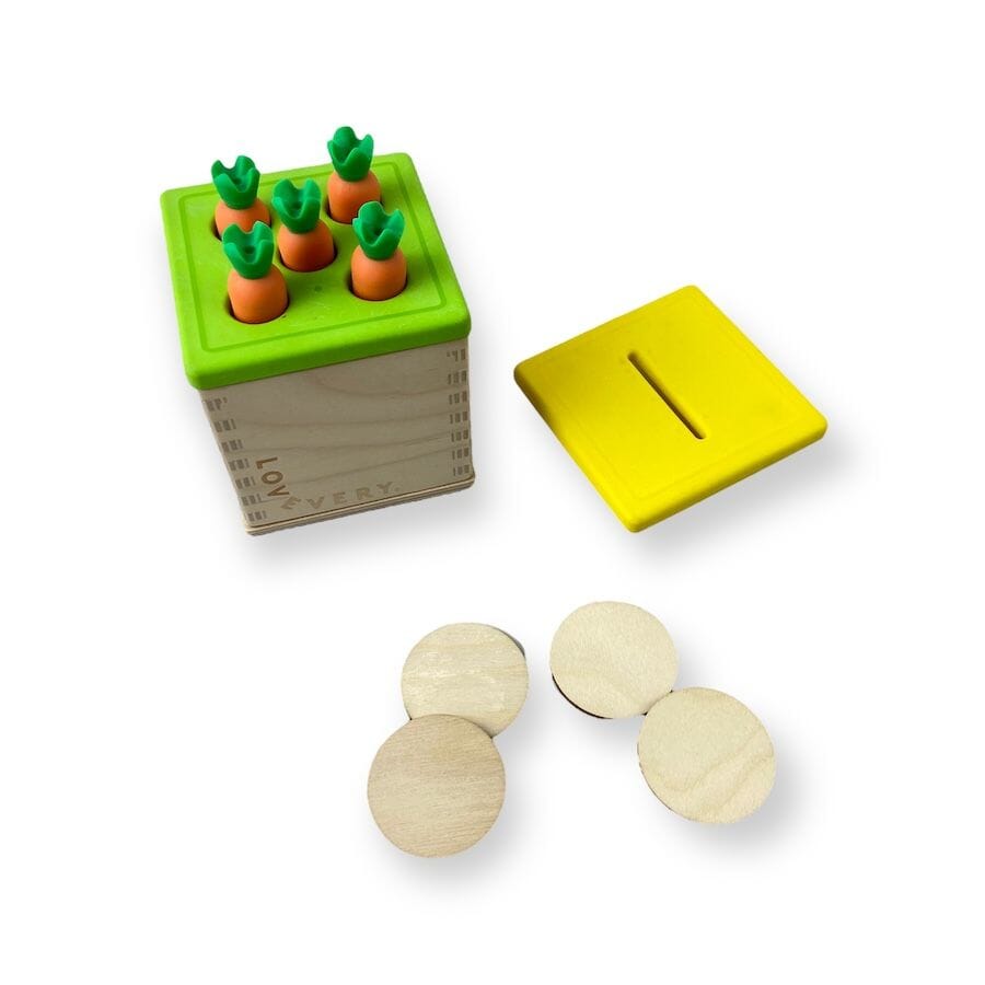 Lovevery Wooden Coin Bank with Carrots Toys 