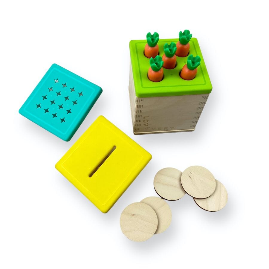 Lovevery Wooden Coin Bank with Carrots Toys 