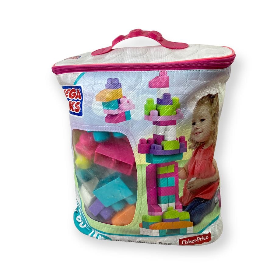 Mega Bloks - Mega Bloks Big Building Bag - Aqua & Pink