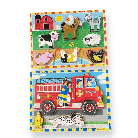 Melissa & Doug Chunky Puzzle Bundle Puzzles 