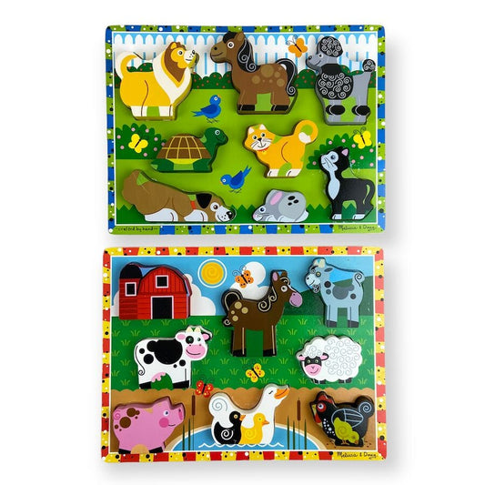 Melissa & Doug Toddler Puzzle Duo - Animals Puzzles 