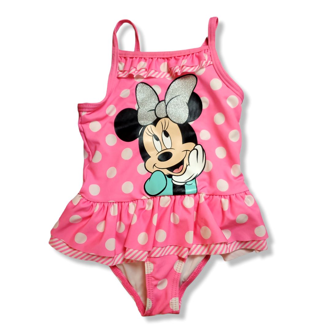 Minnie Mouse Pink Polka Dot Swimsuit Size 9-12M 