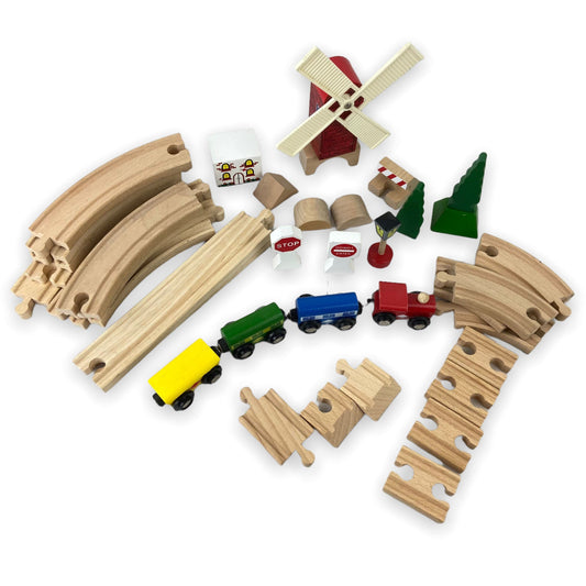 Mixed Wooden Track & Train Bundle 