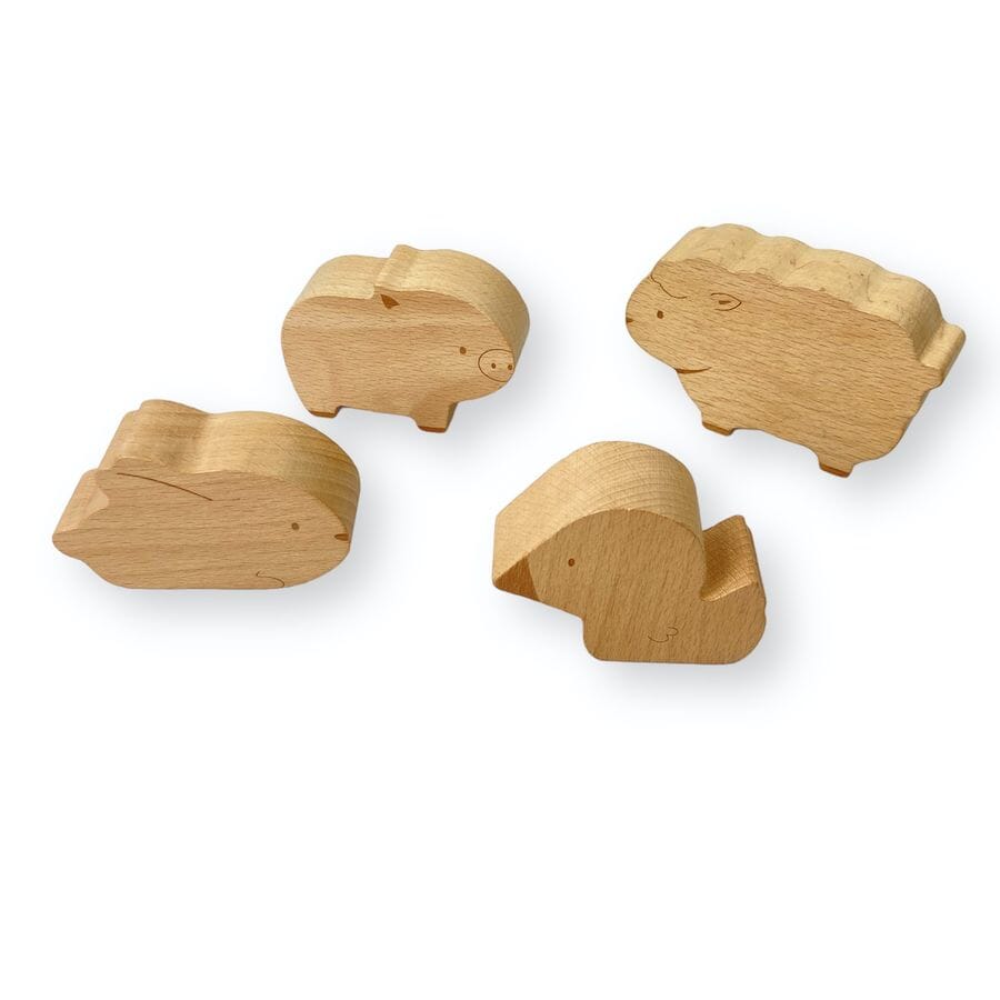 TOYCYCLE - Montessori - inspired Wooden Farm Animal Set