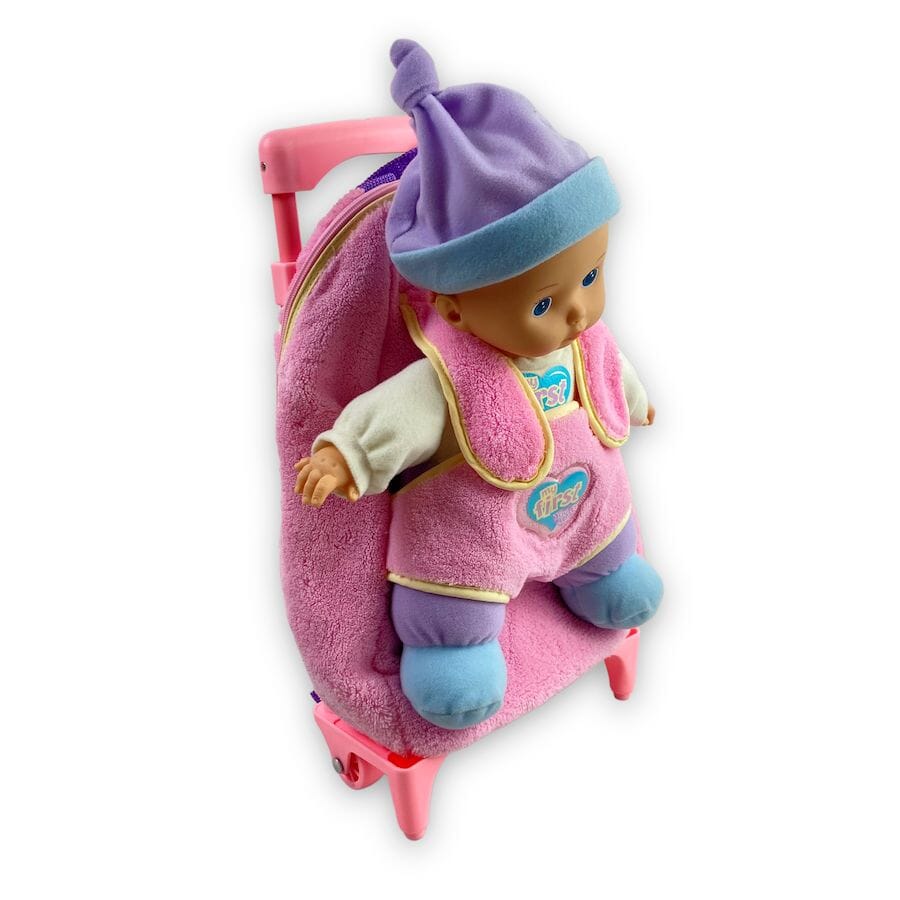 baby doll backpack that made kids look pregnant My First You & Me Baby Doll 16" Rolling Backpack Carrier