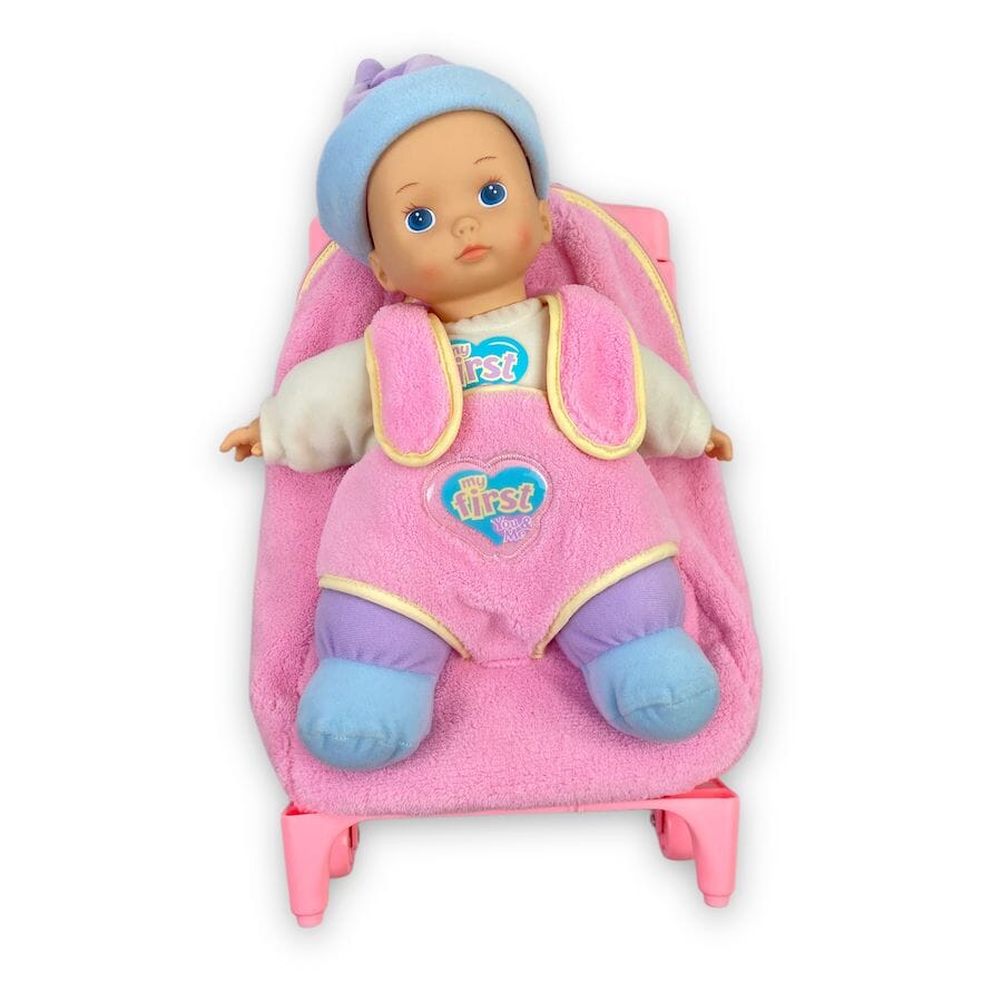 My First You & Me Baby Doll 16" Rolling Backpack Carrier Toys 